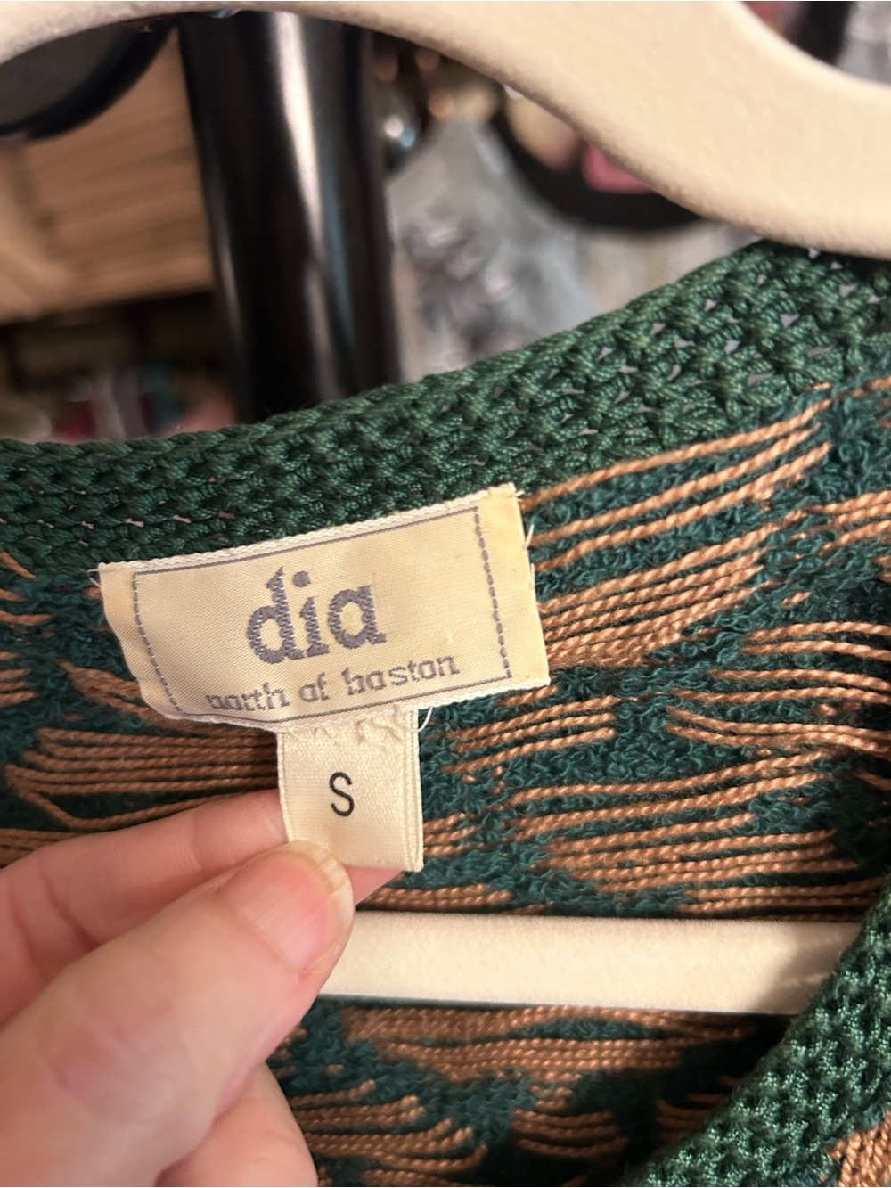 Vintage 1987 Dia North of Boston Dog Bone Cardigan Sweater S - Picture 6 of 11